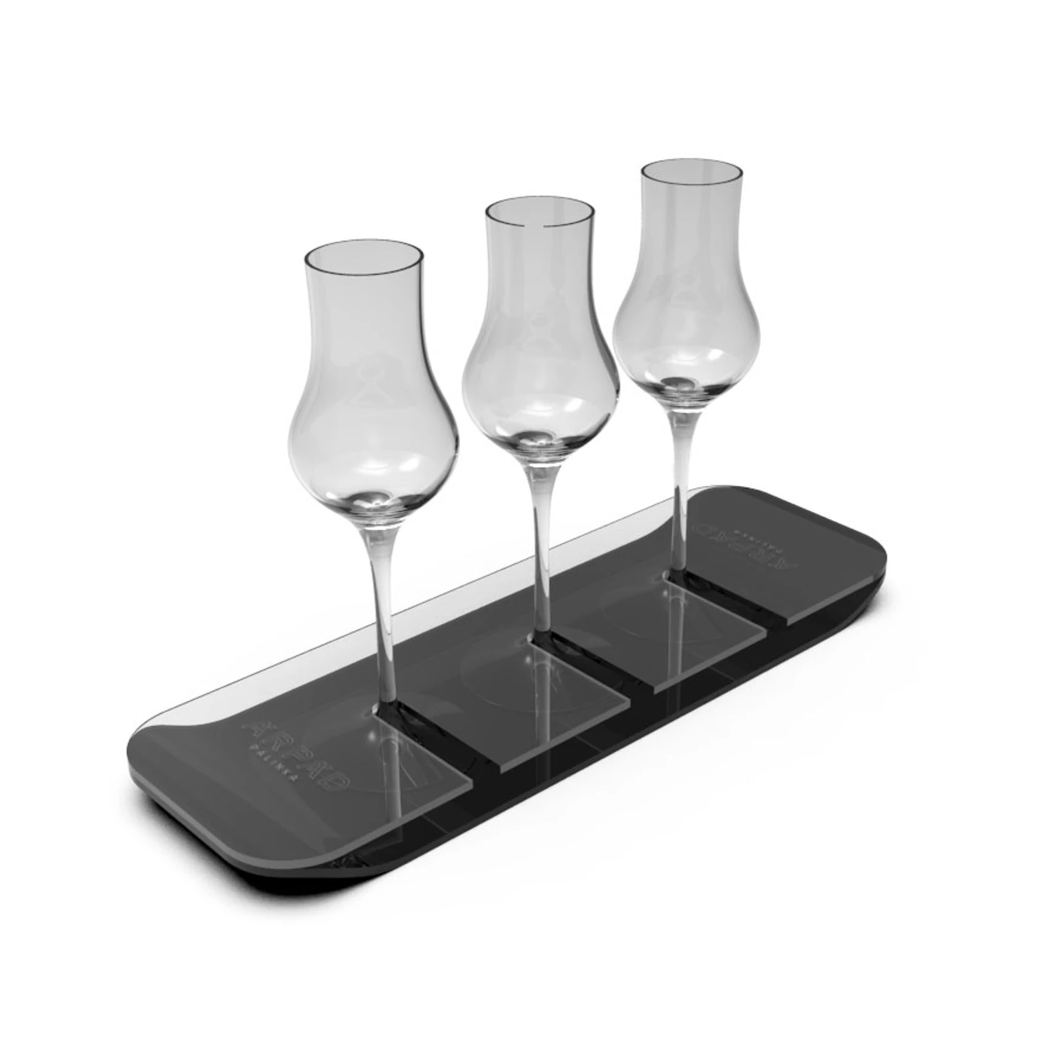 Árpád Pálinka logózott kínáló 3 db tulipán pohárral