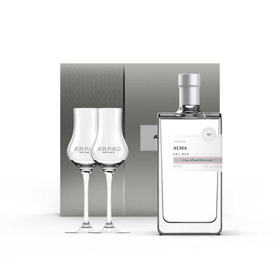 Alma Pálinka díszdobozban  0.5L + 2 db Tulipán pálinkáspohár (40%)