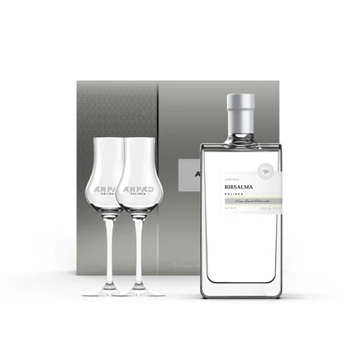 Silver Birsalma Pálinka díszdobozban 0.5L+ 2 db Tulipán pálinkáspohár  (40%)